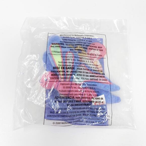 TY Vintage 2000 Butterfly Flitter Mcdonald's Happy Meal Toy New In Bag - Picture 2 of 6